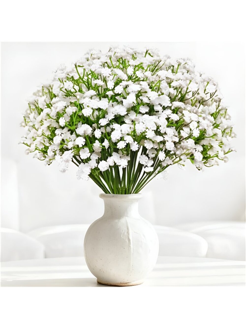 20 Pcs Real Touch Babys Breath Artificial Flowers, White Fake Flowers Baby